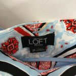Loft Ann Taylor  Womens Shorts Striped Geometric Belted Pockets Blue Red 2P Photo 2