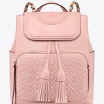 Tory Burch  dusty Pink leather Fleming backpack purse bag gold adjustable straps Photo 0