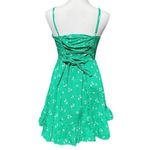 Altar'd State  100% Cotton Floral Green Dress Size Medium With Corset tie back Photo 1