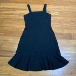 Gap Dress Womens 6 Tall Black Apron Flounce Fit & Flare Sleeveless Ruffle Hem Photo 0
