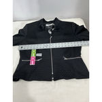 Tahari Womans Arthur S Levine Size 12 Black Zip Up Lined Cropped Jacket Photo 4
