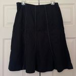Vintage Y2K Sag Harbor Black Linen A Line Midi Skirt with Appliqué Flowers Sz 12 Photo 2