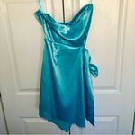 NWT Aqua Satin Strapless Mini Dress Size L Blue Size L Photo 5
