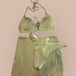 SheIn Striped Green Bikini, and Skirt Set Photo 10