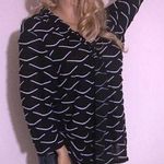 JM Collection Black & White Open Front Top | Shirt | Blouse | Business Casual Photo 0