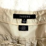 Sandro  Studio Tan Khaki Safari Classic Office Linen Blend A-line Skirt 8 Photo 3