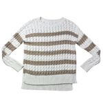 Anthropologie PILCRO Striped Cable Knit Long Sleeve Sweater Cream Brown Women XS Photo 3