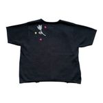 Marisa Christina Classics Sweater Black Gingham Flowers Button Up Cardigan Large Photo 1