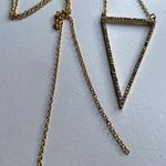 No Brand | Gold Diamond Triangle Outline Long Necklace Statement Bold Accessory Photo 2