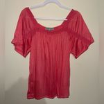 Absolutely Famous  Pink Blouse with Lace Trim Photo 0