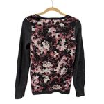 White + Warren 100% Cashmere Floral Sweater Pullover Size Small Black Photo 1