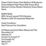 Eileen Fisher Dress Size Medium M Bodycon Dress Ribbed High Neck Midi Dress Blue Photo 1
