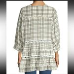 Free People  Time Out Babydoll Tunic Cotton Ivory grey combo size SP Photo 1