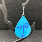 Blue and Purple Face Earrings Photo 2