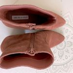 Chelsea and Violet Wren Light Brown Suede Heeled Booties Asymmetrical Boots Sz 8 Photo 10