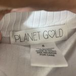 Planet Gold  Women’s White Ribbed Long Sleeve Mock Neck Top Size S Stretchy Photo 4