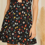 Alice + Olivia Roe Tie Front Mini Slip Dress in Botanical Ditsy Photo 0