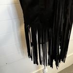 Black Faux Suede Fringe Vest – Boho Western Festival Style, Size M Size M Photo 6