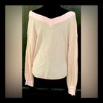 Inspired Hearts Rugged Waffle Knit longsleeves Soft pink sweater Size Large Photo 3