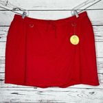 Avenue NWT Size 26/28 Red Cotton Knit Faux Wrap Skort Photo 0