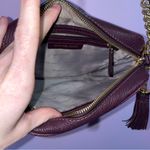 Michael Kors Ginny Grommeted Leather Mini Crossbody Bag Matching Wallet Damson Photo 7