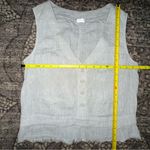 Poetry  Women’s Size 6 Light Blue Gray Linen V-Neck Button Front Vest Photo 6