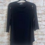 Sympli Black Jersey Knit Cutout Top Size 14 Photo 0