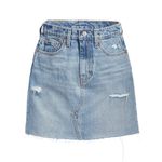 Levi's NEW Levi’s High Rise Iconic Red Tab Distressed Light Wash Denim Mini Skirt Sz 31 Photo 11