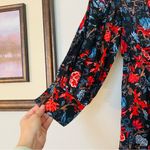 NWT Chloe Kristyn Fallon Black/Red/Blue Floral Dress Size Small Photo 4