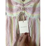 Boutique Moodie Rainbow Pinstripe Maxi Tiered Dress Feminine Preppy Size Medium Photo 4
