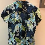 Caribbean Joe Vintage 100% cotton tropical cap sleeve button up, size S petite Photo 1