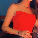 ZARA Red Satin Crop Top Photo 0