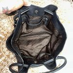 Cole Haan Large Black Pebbled Leather 2 Handle Satchel Shoulder Bag Photo 9