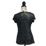 EXPRESS Vtg Y2k All Over Sequin Vneck Womens Blouse 90s 80s NYE Party M Glam Photo 3