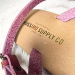 Mossimo Pink Braided Faux Leather Flat Sandals with Teal Blue Sole Size 6 Photo 5