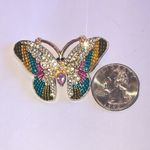 Elegant Multicolor Boho CZ Rhinestone Butterfly Brooch Green Photo 1
