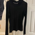 James Perse  Black Cowl Neck Long Sleeve Blouse size 4/XL Photo 2