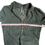 Free People Green Long Sleeve Collar Henley Lace Open Knit Crochet Style medium Photo 2