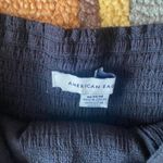 American Eagle Black Woven Ring Smocked Spaghetti Strap Short Black Dress Medium Photo 4