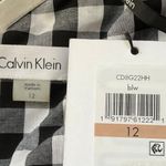 Calvin Klein  One Shoulder Gingham Sheath Dress Black and White Size 12 Photo 8
