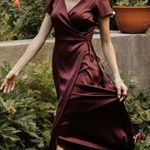 Baltic Born Krystal Satin Wrap Gown Maxi Dress Photo 0