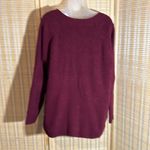 Arizona Jeans Arizona Jean Co Burgundy Red Loose Cable Knit Vneck Soft Sweater X Large Photo 9