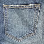 Loft  The Skinny Bermuda Shorts High Rise Dark Wash Lightly Distressed Rolled Hem Photo 4