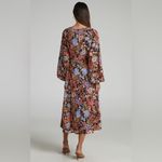 NWT Showpo Henny Midi Long Sleeve Split Dress in Dusk Floral Size 14 Pink Photo 11