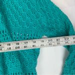 Wooden Ships  size small medium Teal Knit Cardigan open front loose knit Photo 5