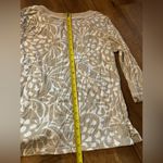 Charter Club  Women's White and Tan Leaf Print Long Sleeve Shirt Photo 8