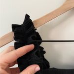 ZARA Black ribbed knit ruffle sleeve tank bodysuit small cute coquette boho festival Photo 2