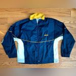 Brooks  Vintage Navy Yellow Windbreaker Pockets Jacket Women’s Size M Photo 0