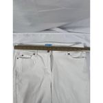 J. McLaughlin Jeans White Stretch Denim Crop Gold Hardware Size 12 Coastal Photo 3