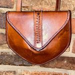 Women's Vintage Brown Distressed Leather Western Shoulder Bag Purse Photo 1